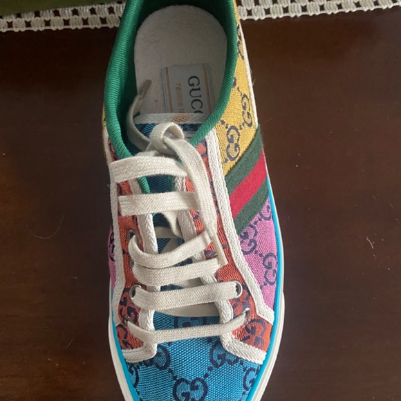 Gucci LIMITED EDITION GUCCI Tennis 1977 Multicolored canvas sneakers - Picture 6 of 12